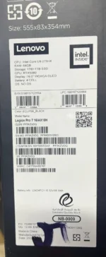 Lenovo Legion Pro 7 16IAX10H - (5GAX), Intel Core Ultra 9-275HX, RAM 64GB, SSD 2TB, NVIDIA Geforce RTX 5080 16GB, 16.0 Inch WQXGA OLED 240Hz, Eclipse Black