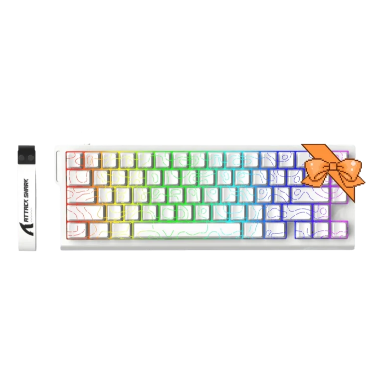 ATTACK SHARK X68 HE Rapid Trigger Keyboard Magnetic Switch White Contours