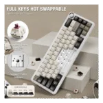 ATTACK SHARK X66 Wireless Mechanical Keyboard with Side Printed PBT Keycaps White Cheese