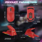ATTACK SHARK X1 Tri-mode Gaming Mouse - Red