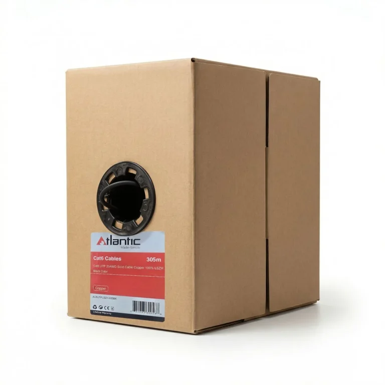 Atlantic CAT6 U/UTP Ethernet Bulk Cable Solid Copper 23AWG, 4 Pair PVC LAN Installation Cable