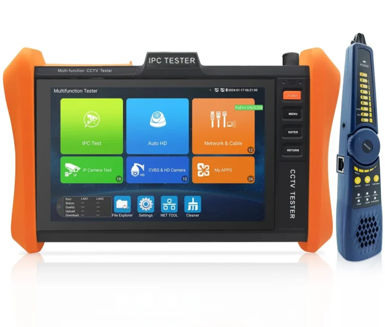 Wanglu H12-ADH CCTV Tester, 8 Inch IPS Touch Screen, 8MP Camera Test, 4K HDMI I/O, Dual Gigabit LAN, SFP, PoE++ 60W