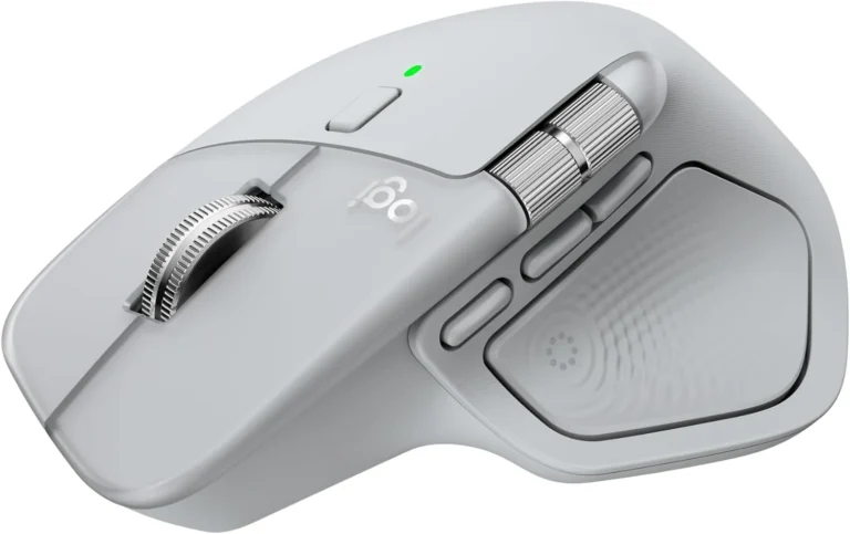 Logitech MX Master 4 Advanced Wireless Mouse , Customizable Haptic Feedback , Actions Ring Shortcuts , 8,000 DPI Darkfield Sensor , MagSpeed Scrolling , Bluetooth & Logi Bolt , Pale Grey