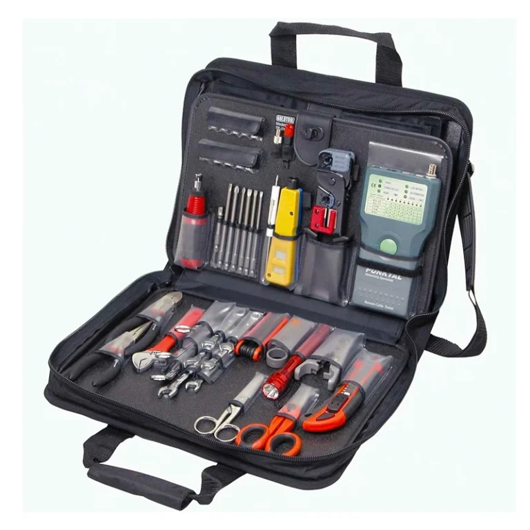GOLDTOOL TTK-1280 80-Piece LAN/WAN Installer Tool Kit with RJ45 Cable Tester, Crimper, Punch Down & Ratchet Set