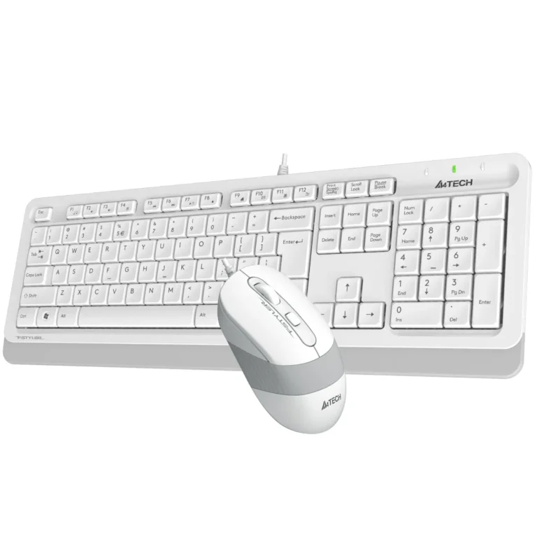 A4Tech F1010 Fstyler Sleek Wired Keyboard & Mouse Combo - Arabic/English