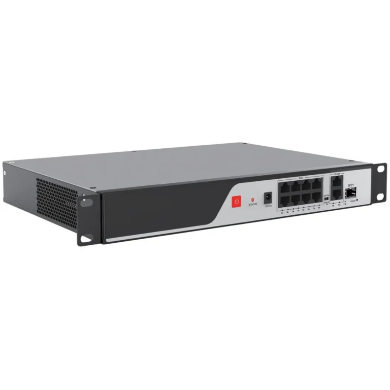 iPower 11-Port PoE Switch, 8×100M PoE + 2×Gigabit Uplink + 1×SFP, 802.3af/at, 30W/Port, Extend 250m, VLAN, AC PSU + 12V/3A DC Out