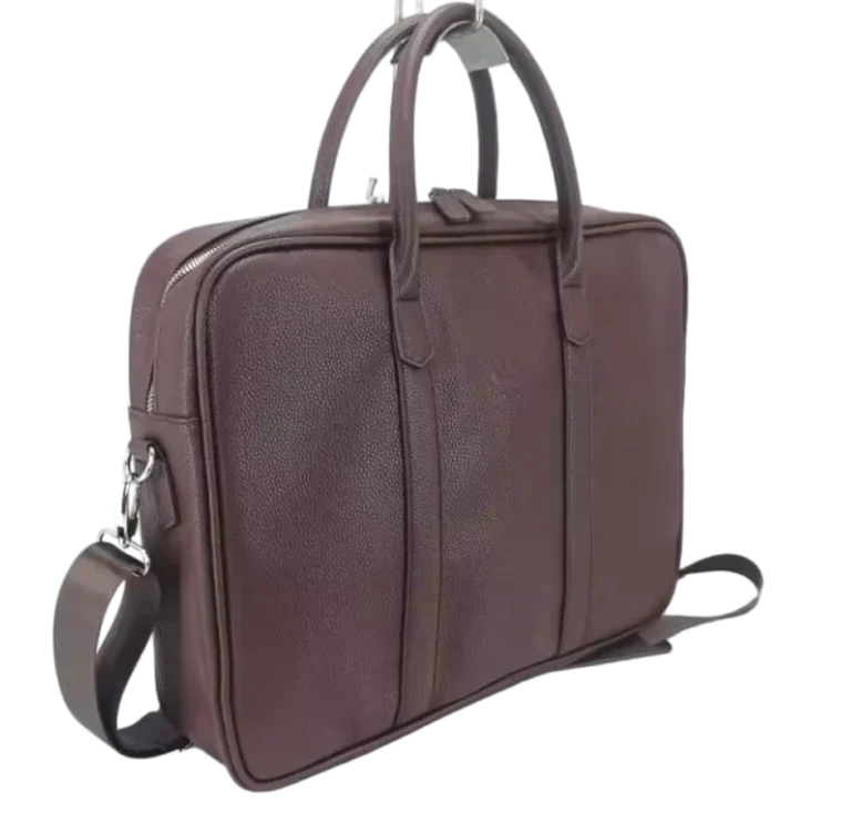 UNION 17.3" PU Leather Laptop Bag – Extra-Large Business Briefcase with Multi-Compartment Design , Brown