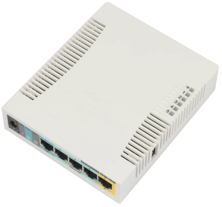 MikroTik RB951Ui-2HnD hAP Router 2.4GHz WiFi, 5x Fast Ethernet, PoE Out, USB, RouterOS Home Router