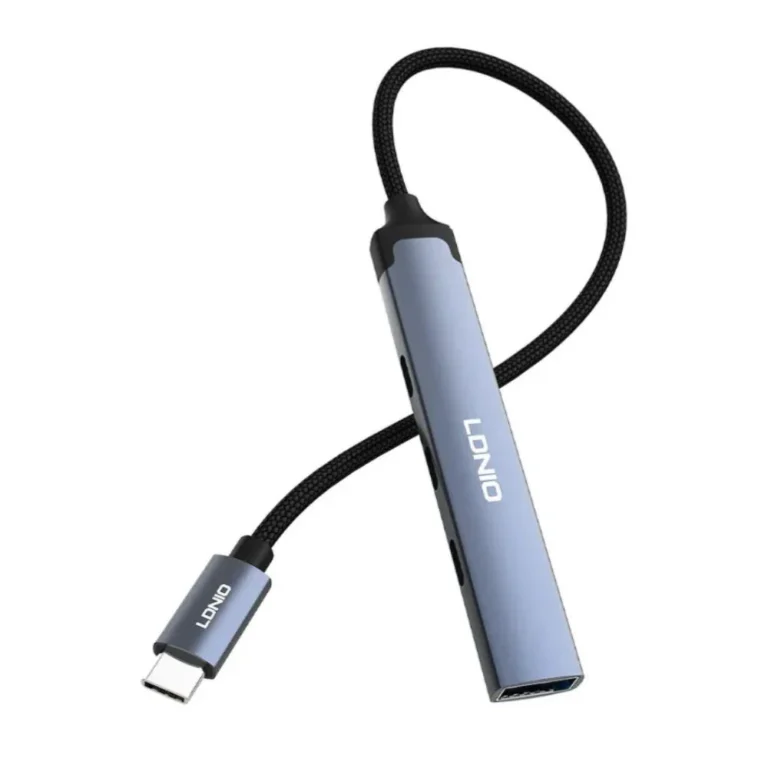 LDNIO DS‑74C USB‑C Multi‑Port Hub with 3× USB‑C & 1× USB 3.0 Ports, High‑Speed Data Transfer Adapter for Laptop, MacBook, Tablet & USB‑C Devices