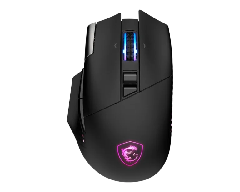 MSI VERSA PRO Wireless Gaming Mouse — Tri-Mode Connectivity (2.4G / Bluetooth / USB), 26000 DPI Optical Sensor, 1000Hz Polling Rate, RGB Lighting, 15 Programmable Buttons, Ergonomic Design
