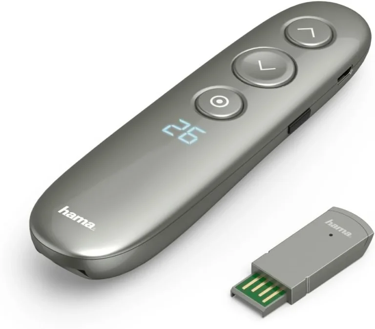 Hama Spot Pointer V2 Presenter – Digital Laser Pointer, Spot Illumination, Magnifier, Timer, USB-C Rechargeable
