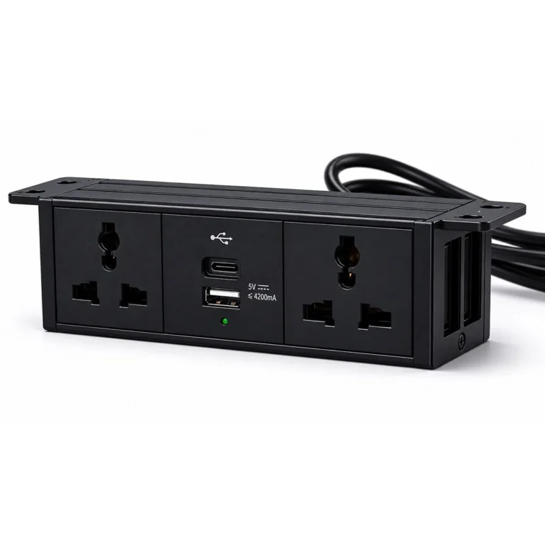 Avetron Under-Desk Power Box with USB-A & USB-C Charger and Dual Universal Sockets