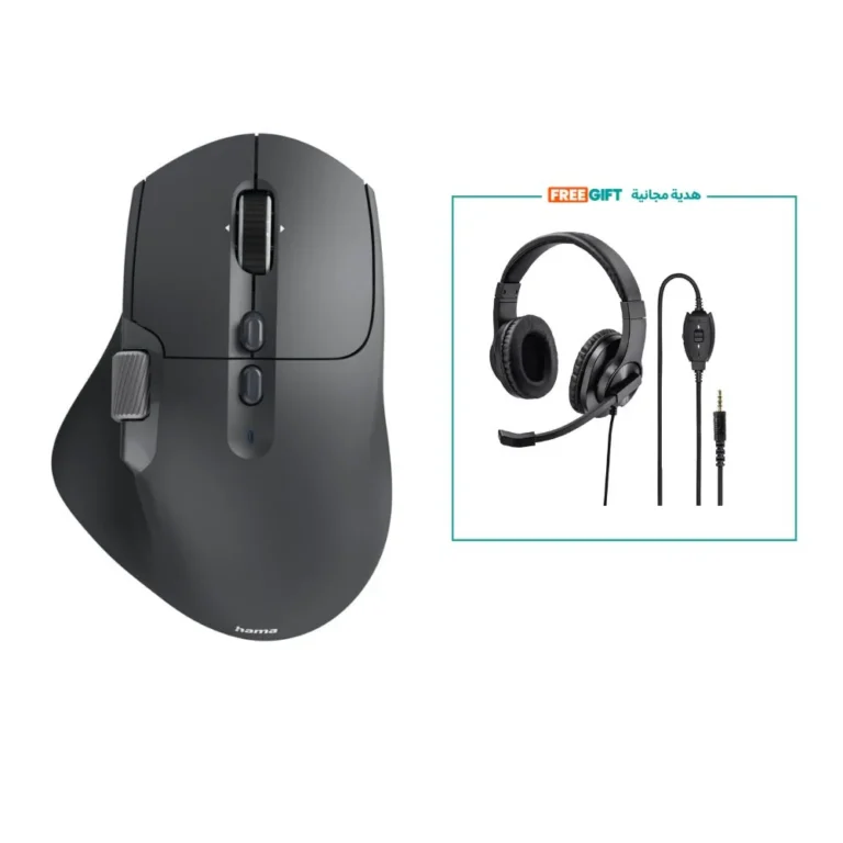 Hama WM-900 Multi-Device Wireless Mouse Bundle – FREE Hama HS-P350 Stereo PC Office Headset
