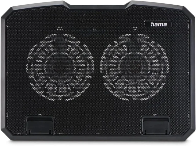 Hama Black Metal Tilt Laptop Cooler for up to 15.6" Laptops , Dual Quiet Cooling Fans , Metal Design , Adjustable Tilt , USB Powered – Black