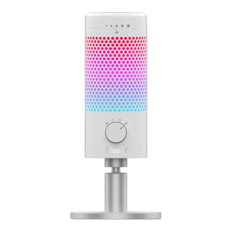 Bloody GM50 Pro USB Streaming Microphone – 4 Polar Patterns, RGB Lighting, Tap-to-Mute, High-Fidelity Sound for PC, Mac & Consoles