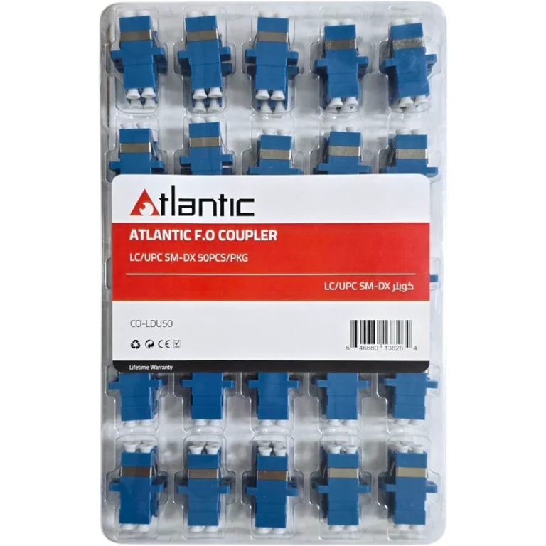 Atlantic F.O LC/UPC Single-Mode Duplex Fiber Optic Couplers, 50-Pack (CO-LDU50)