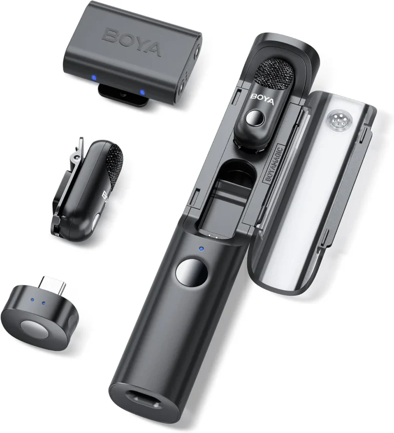 BOYA Magic-03 Wireless Lavalier Microphone , 2.4GHz Wireless , Up to 100m Range , 30H Battery Life , Safety Track & Limiter , USB-C for Android, iPhone 15/16, Camera & Camcorder , Mini Clip-On Mic