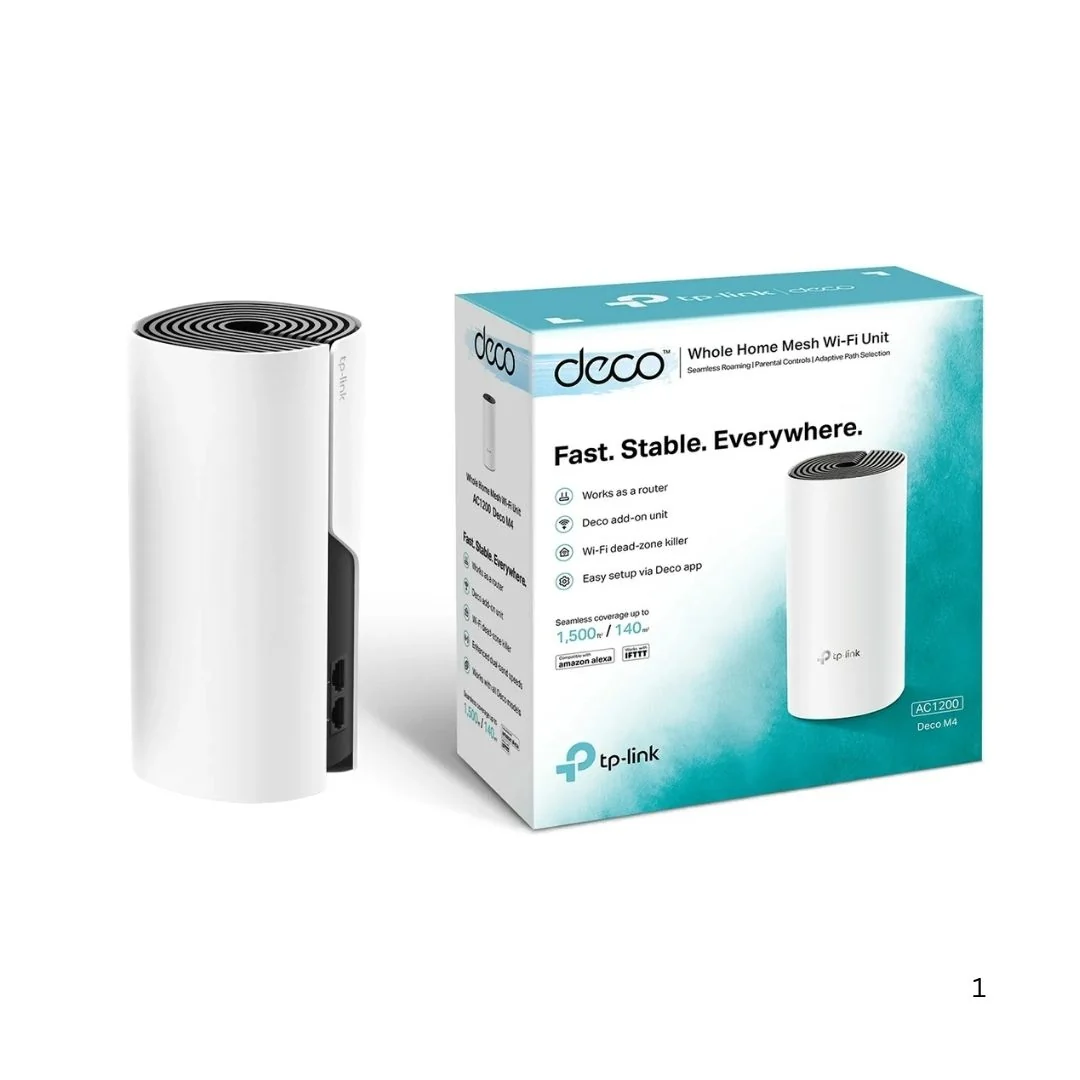 TP-Link Deco M4 AC1200 Whole Home Mesh Wi-Fi 5 System 1-Pack TP-Link Deco M4 AC1200 Whole Home Mesh Wi-Fi 5 System 1-Pack