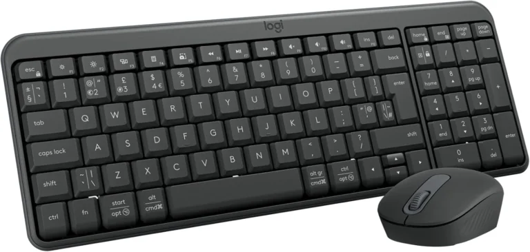 Logitech MK250 Compact Bluetooth Wireless Keyboard and Mouse Combo , Space-Saving Keyboard with Number Pad , Compact Mouse , Spill-Resistant Design , 12-Month Battery Life , Dongle-Free Connection , Graphite