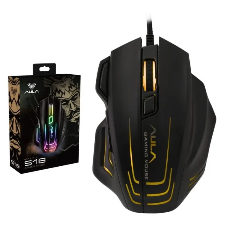 AULA S18 RGB 7-Buttons 4000 DPI Wired Gaming Mouse Black