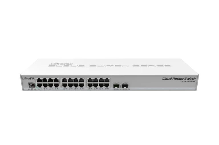 MikroTik CRS326-24G-2S+RM Switch, 24x Gigabit Ports, 2x 10G SFP+, Rackmount, RouterOS/SwOS Managed Switch