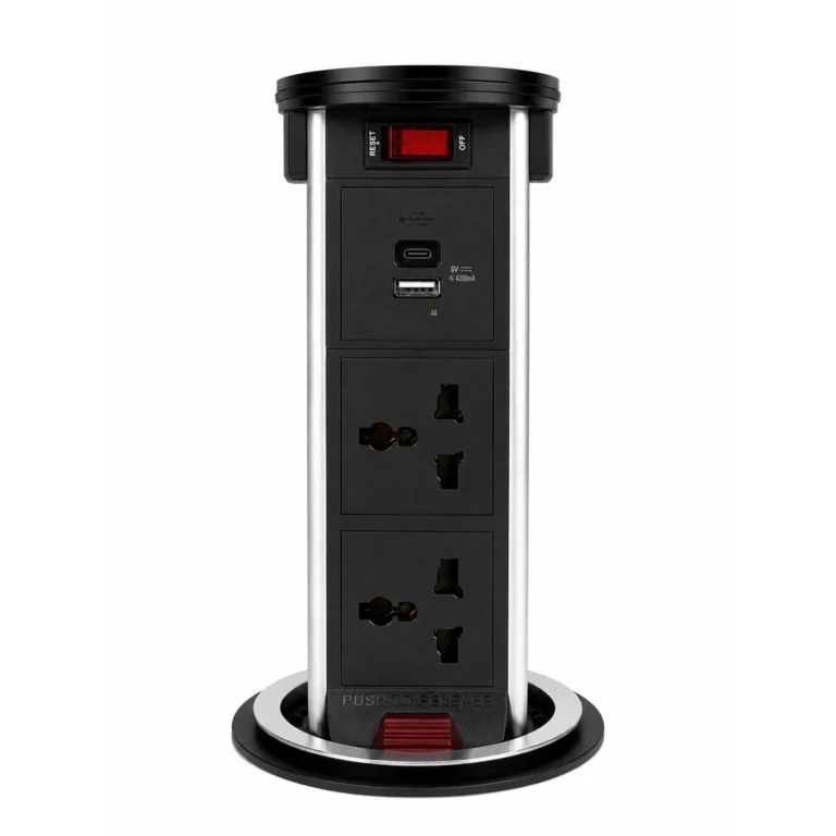 Avetron Pop-Up Power Outlet with 15W Wireless Charging, USB-A & USB-C Charger, Dual Universal Sockets