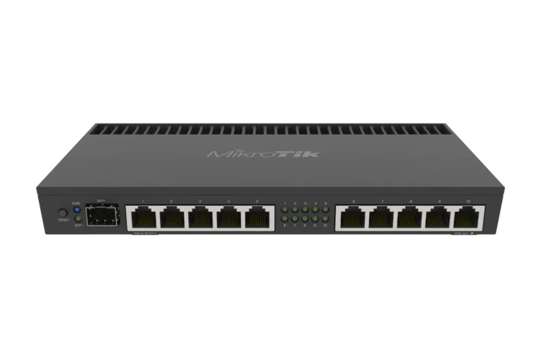MikroTik RB4011iGS+RM Router, 10x Gigabit Ports, 1x 10G SFP+, Quad-Core CPU, Rackmount RouterOS