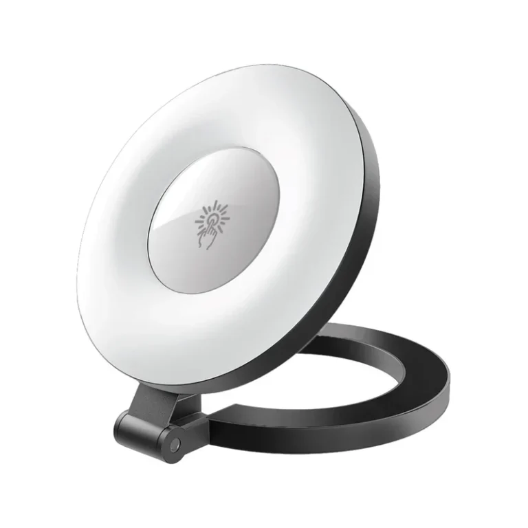 Promate MagHalo – Ultra-Slim MagSafe Compatible Rechargeable LED Ring Light with 3 Modes & N52 Magnet