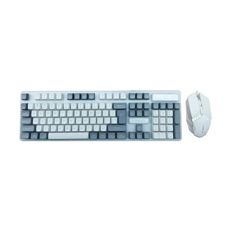 Aula F3061 Membrane Gaming Keyboard & Mouse Combo - Grey White