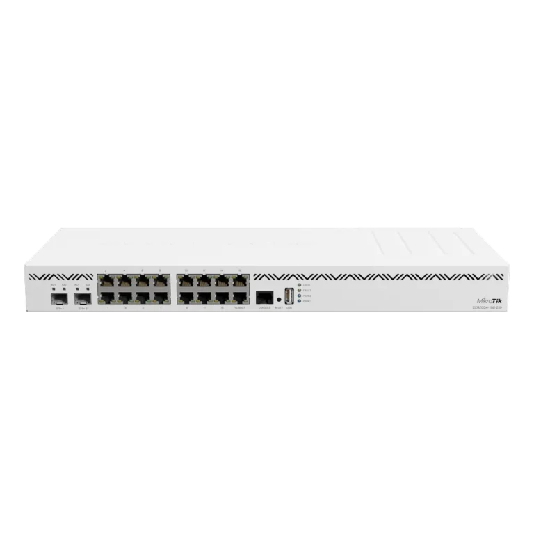 MikroTik CCR2004-16G-2S+ Cloud Core Router, 16x Gigabit Ethernet, 2x 10G SFP+, RouterOS v7, Rackmount