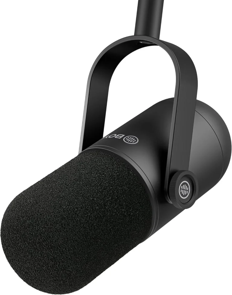 BOYA BY-DM500 XLR Dynamic Podcast Microphone – Broadcast Sound, Metal Construction, Wide-Range Frequency, Studio Mic for Streaming, Gaming, Voice-Over & Music – Black