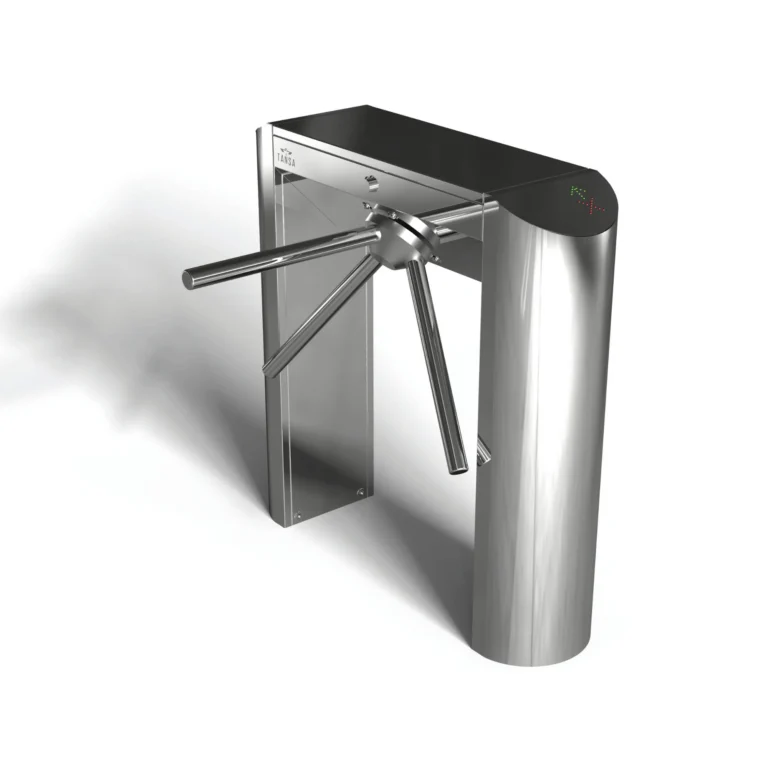 TANSA LTT 303 E Tripod Turnstile – Cylindrical Stainless Steel, Bidirectional, Fail-Safe, Emergency Drop Arm