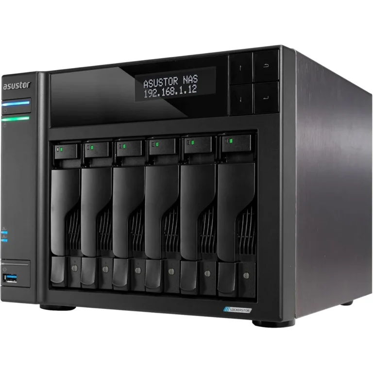 ASUSTOR AS6706T v2 6-Bay NAS, Intel Celeron N5105 Quad-Core, 8GB DDR4, Dual 5GbE, Four M.2 NVMe Slots