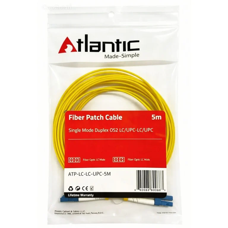 Atlantic Indoor Fiber Optic Patch Cord 5M, Single Mode OS2 Duplex, LC/LC SC/SC SC/LC UPC