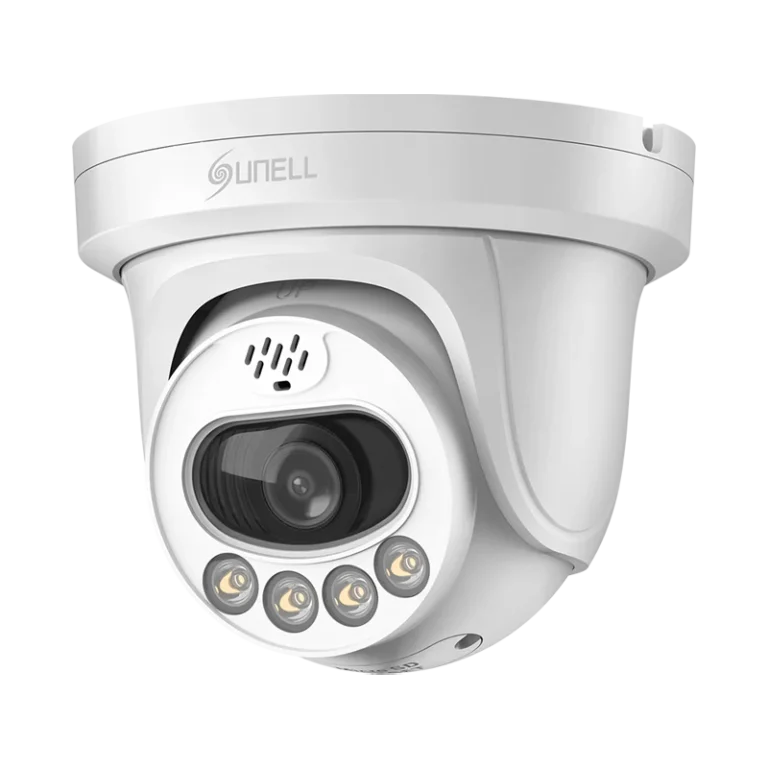Sunell 5MP Full Color Turret IP Camera 2.8mm, STARVIS, PoE, AI Detection, Mic & Speaker, SD, Alarm I/O, IP66, 40m Light