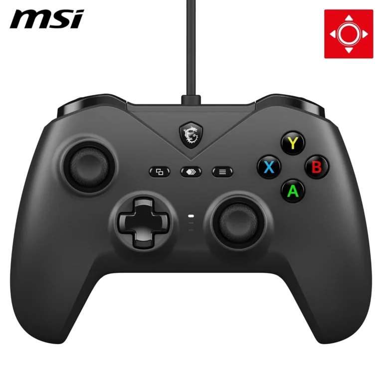 MSI FORCE GC200 Wired PC Gamepad Controller — Hall-Effect Triggers, Advanced Analog Thumbsticks, Dual Vibration Motors, USB 3.0 Connection, Ergonomic Design for PC Gaming