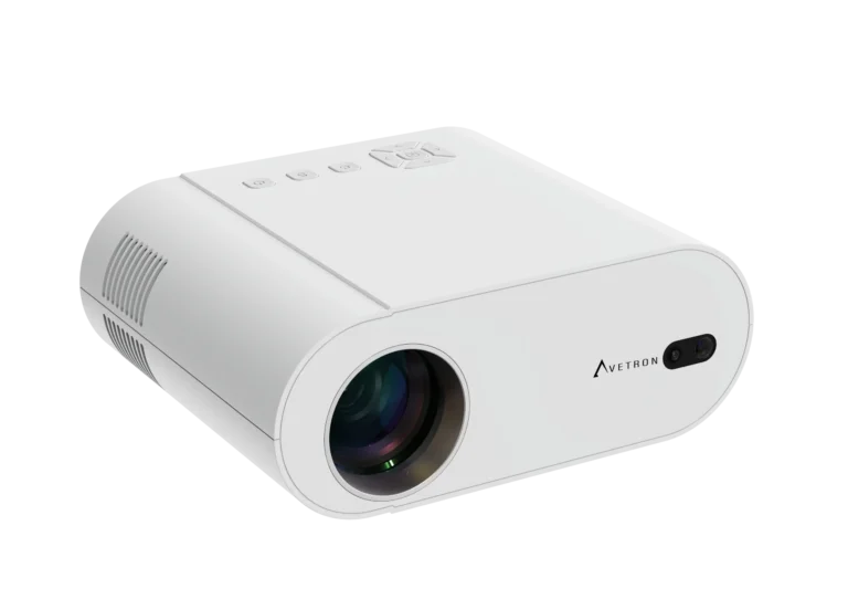 Avetron 1080P DLP Mini Projector – 300 ANSI Lumens, Android 7, 2GB+16GB, 4K Support, Dual-Band Wi-Fi, Bluetooth, Without built-in Battery