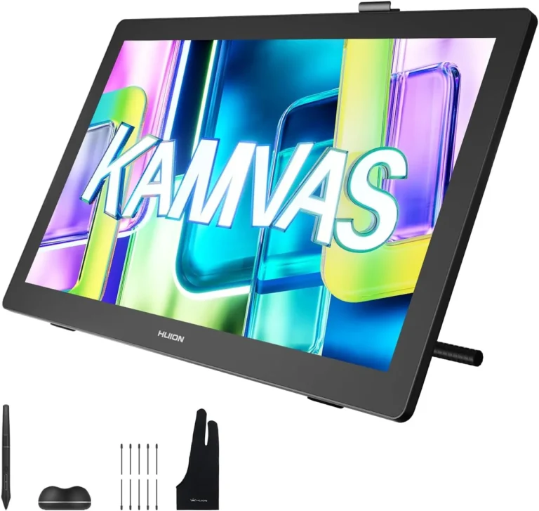 HUION Kamvas 22 (Gen 3) 21.5" 2.5K QHD Pen Display, 90Hz IPS Screen, PenTech 4.0 Stylus with 16,384 Pressure Levels, Canvas Glass 2.0, USB-C, Windows, macOS, Linux & Android Compatible