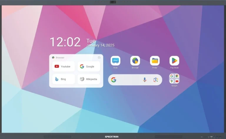 Specktron UDX-S2 Pro Series 4K Interactive Display – Smart Multi-Touch Panel with Android 14 & Windows, 50 MP AI Camera, BYOM Wireless Sharing