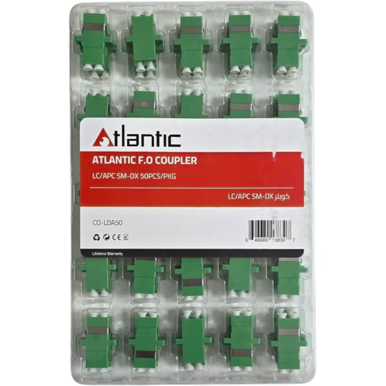 Atlantic F.O LC/APC Single-Mode Duplex Fiber Optic Couplers, 50-Pack (CO-LDA50)
