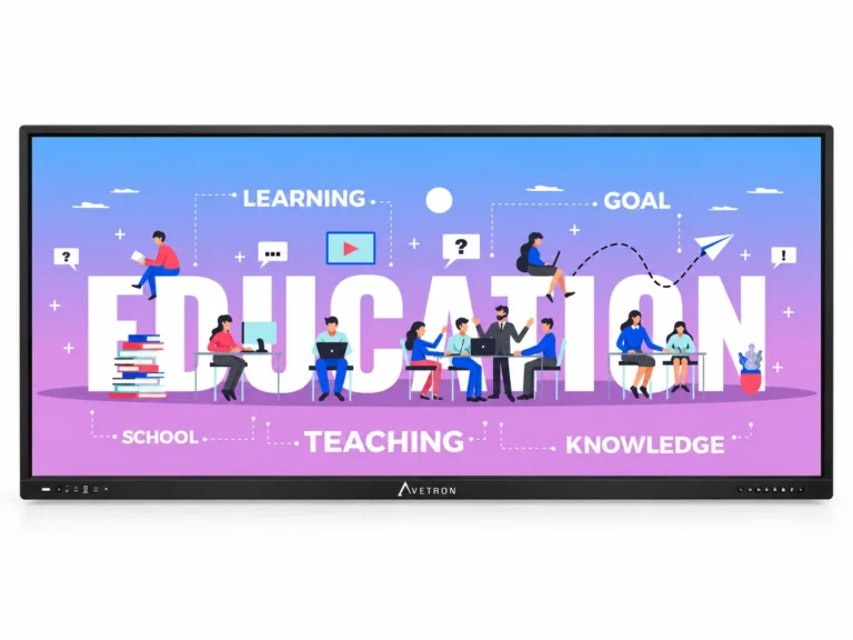 AVETRON Notion Pro Series 75" Interactive Panel – 4K UHD 3840×2160 D-LED, 50-Point Touch, Android 16, 16GB RAM, 256GB ROM, Wi-Fi 6, Bluetooth 5.2