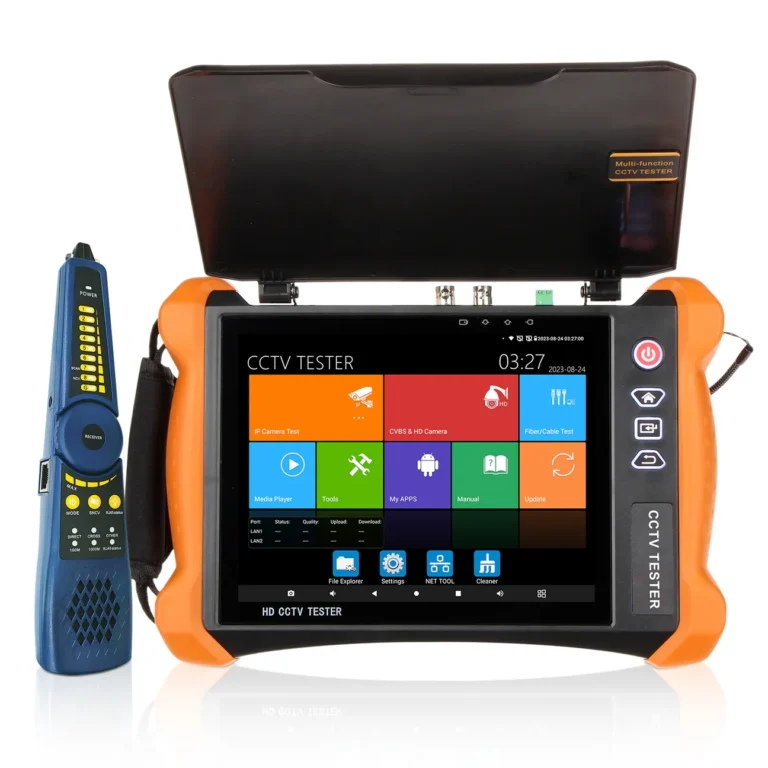 WANGLU X9-ADH PRO 8-Inch CCTV Tester with 4K HDMI In/Out, 8MP AHD/CVI/TVI Camera Test, Dual Gigabit, PoE++ 90W, 13-Hour Battery