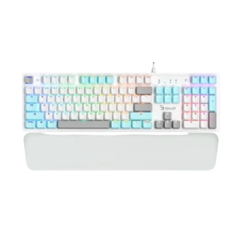 Bloody S525N Mechanical Gaming Keyboard — BLMS Hot-Swappable Switches, RGB Backlight, 1ms Response, Wrist Rest