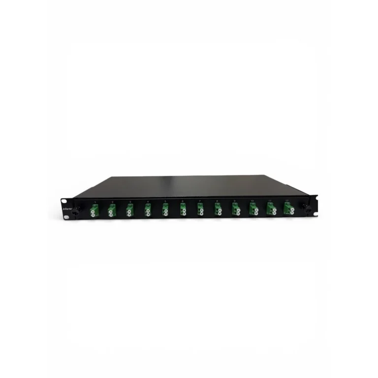 Atlantic ODF 12-Port Rack Mount Fiber Panel, LC/APC OS2 Single-Mode, Duplex Adapters, 1U Optical Distribution Frame