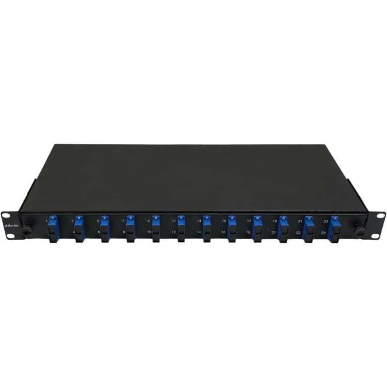 Atlantic 12-Port SC/UPC Fiber Patch Panel, Single Mode, Duplex, 1U Rackmount Design for LAN/Data Center/Telecom Applications