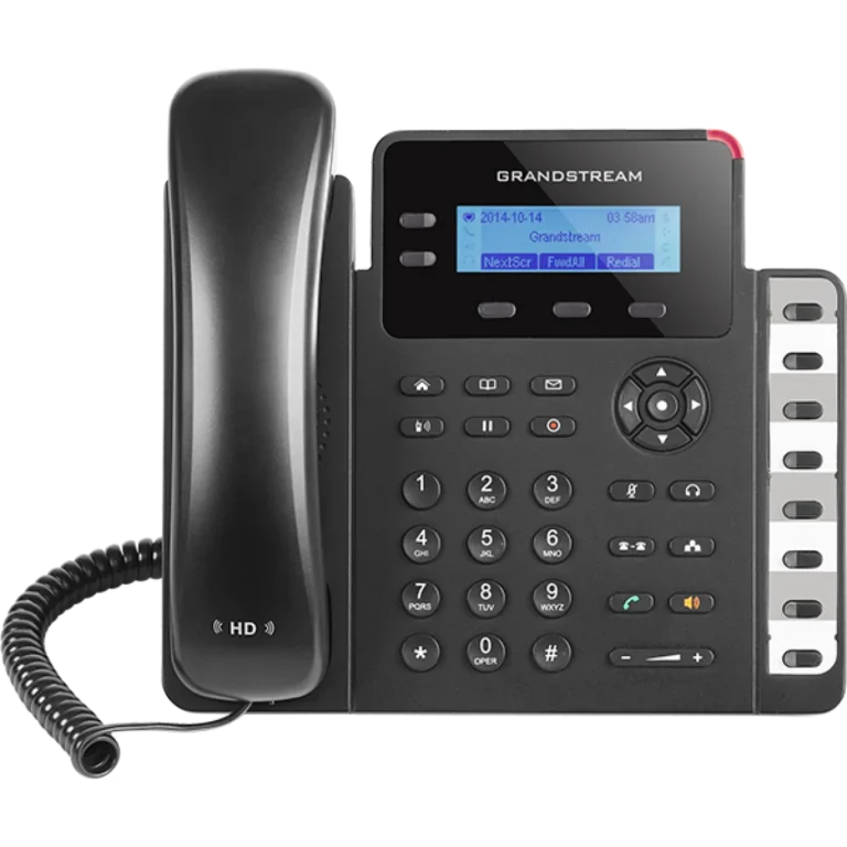Grandstream GXP1628 IP Phone with 2 SIP Lines, PoE Support, Dual Gigabit Ports, 132x48 Backlit LCD and HD Audio
