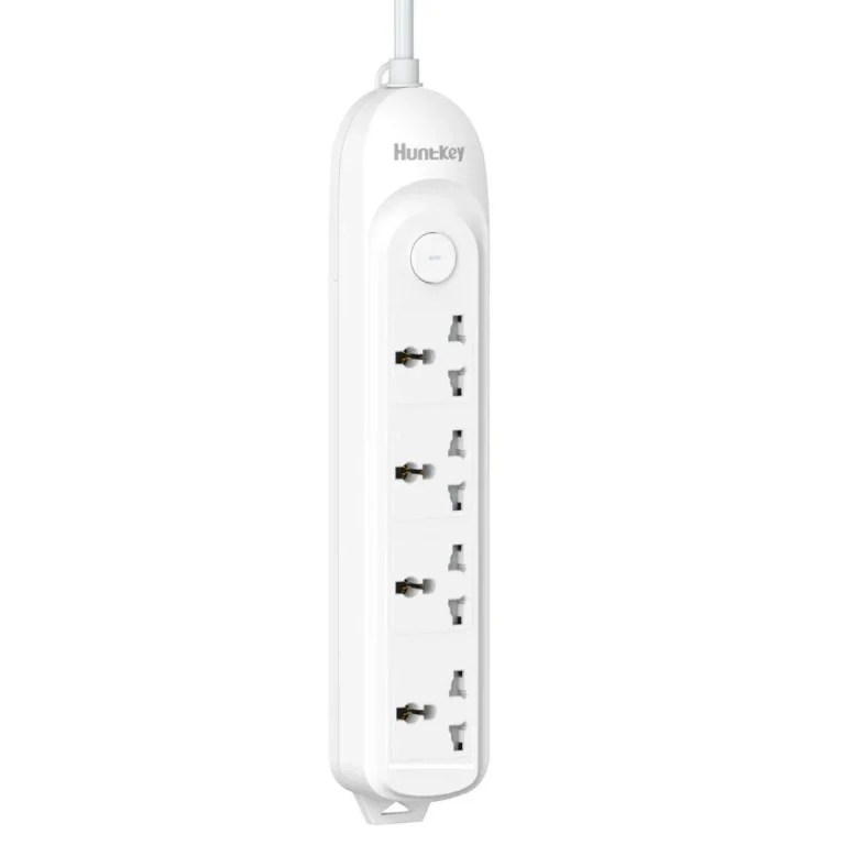 Huntkey DMA-404 Power Strip, 4 Universal AC Outlets, 10 Meter Extension Cord, Surge & Overload Protection, 2500 W / 10 A, White