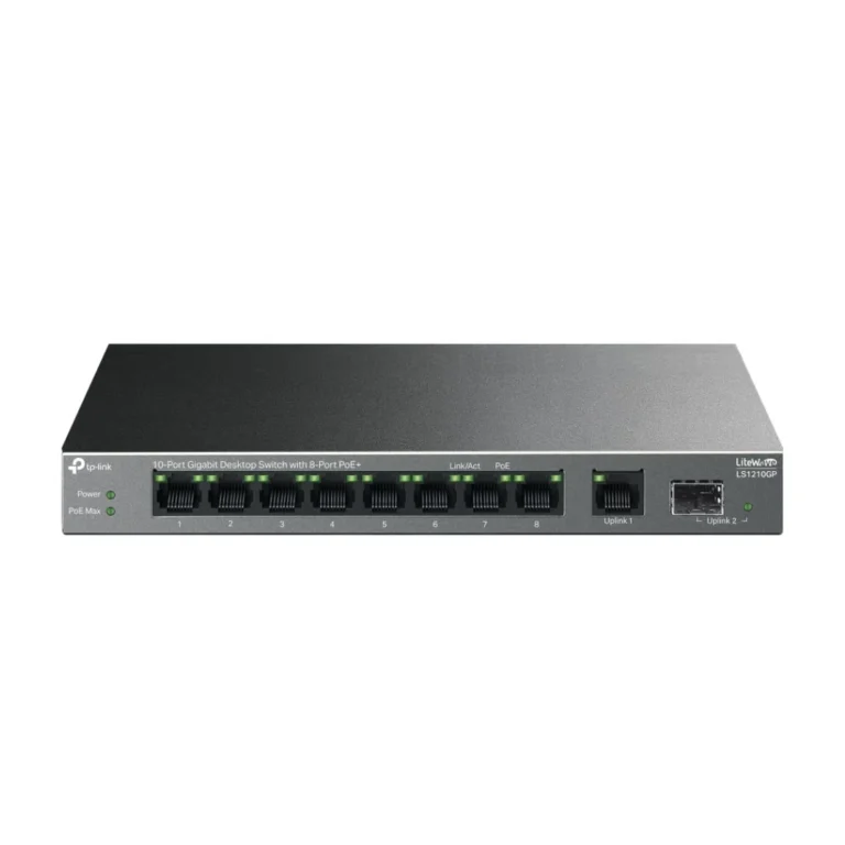TP-Link LS-1210GP, Gigabit Desktop Switch, 10-Port with 8-Port PoE+