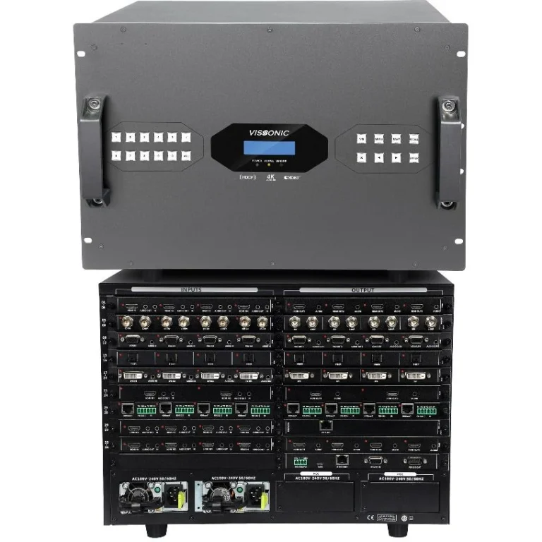 VISSONIC Matrix VW‑VM3636 | 36×36 4K Modular Video Wall Processor | Seamless FPGA Switching, Hot-Swap Cards, IPC Decoding, KVM & Web Control