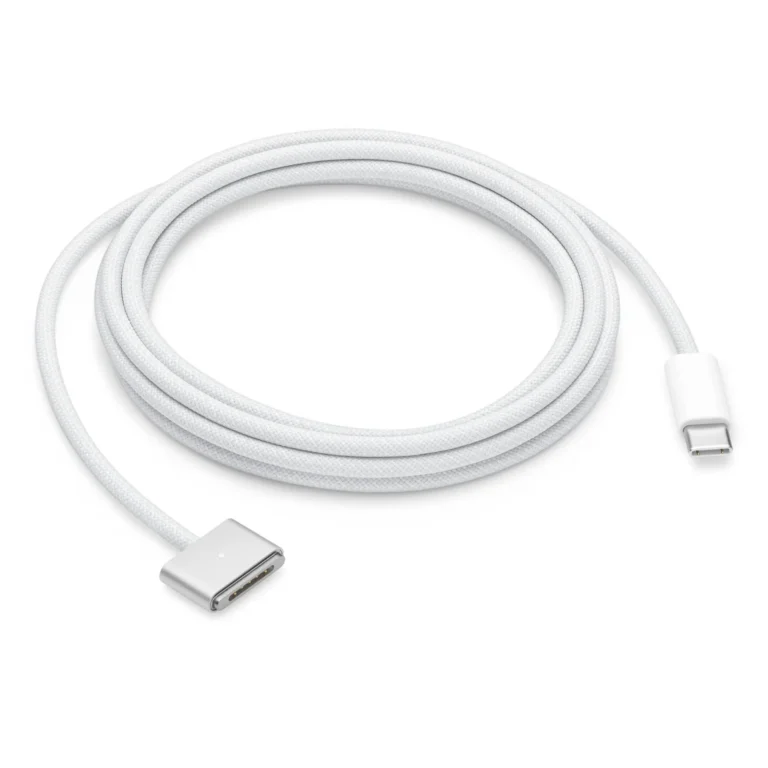 Apple USB-C to MagSafe 3 Cable (2 m) – Magnetic Fast Charging Cable with LED Indicator, Woven Design, Silver